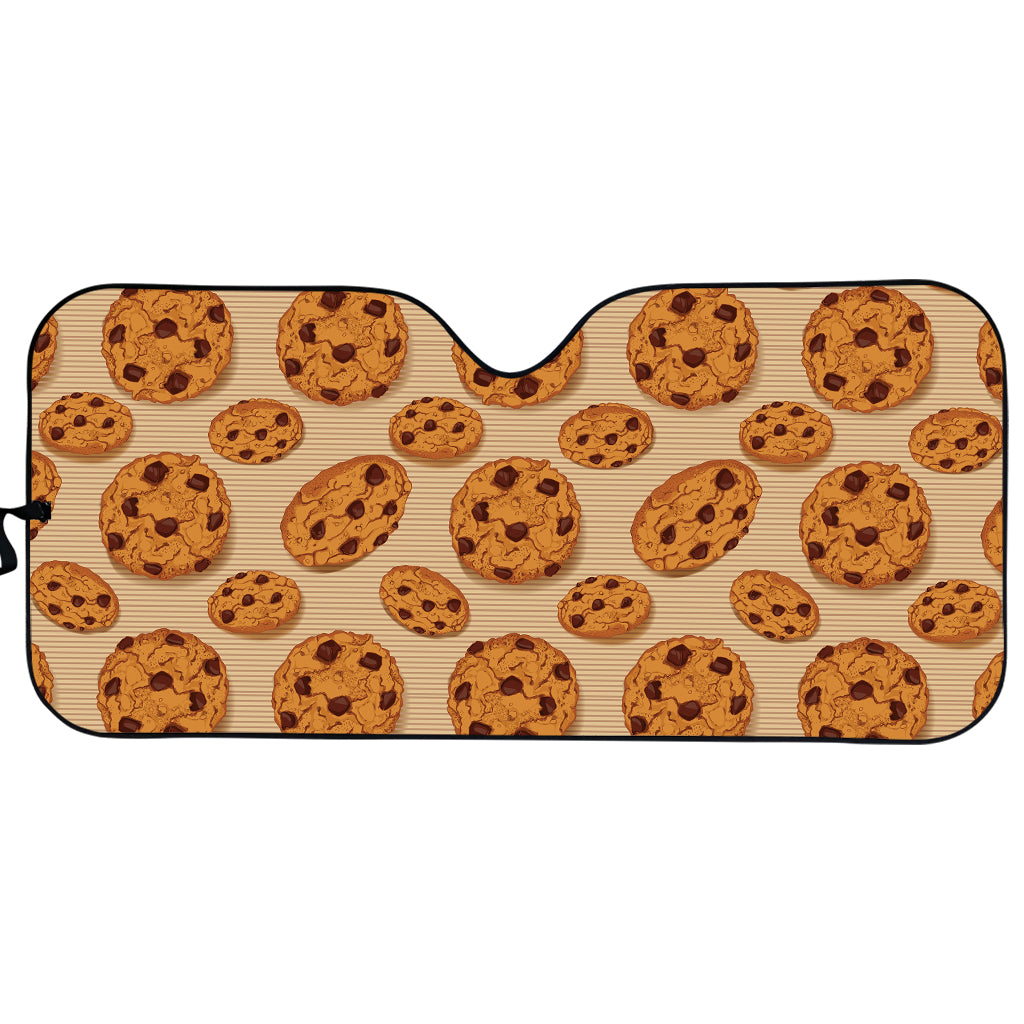 Chocolate Chip Cookie Pattern Print Car Sun Shade