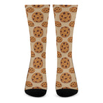 Chocolate Chip Cookie Pattern Print Crew Socks