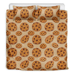 Chocolate Chip Cookie Pattern Print Duvet Cover Bedding Set