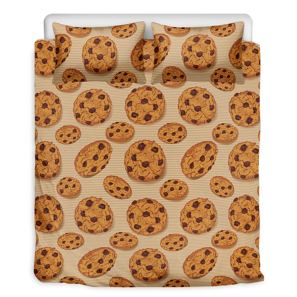 Chocolate Chip Cookie Pattern Print Duvet Cover Bedding Set