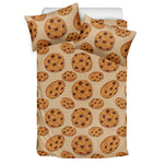 Chocolate Chip Cookie Pattern Print Duvet Cover Bedding Set