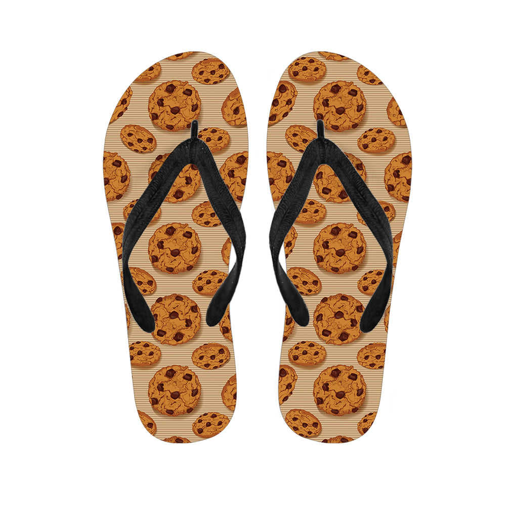 Chocolate Chip Cookie Pattern Print Flip Flops