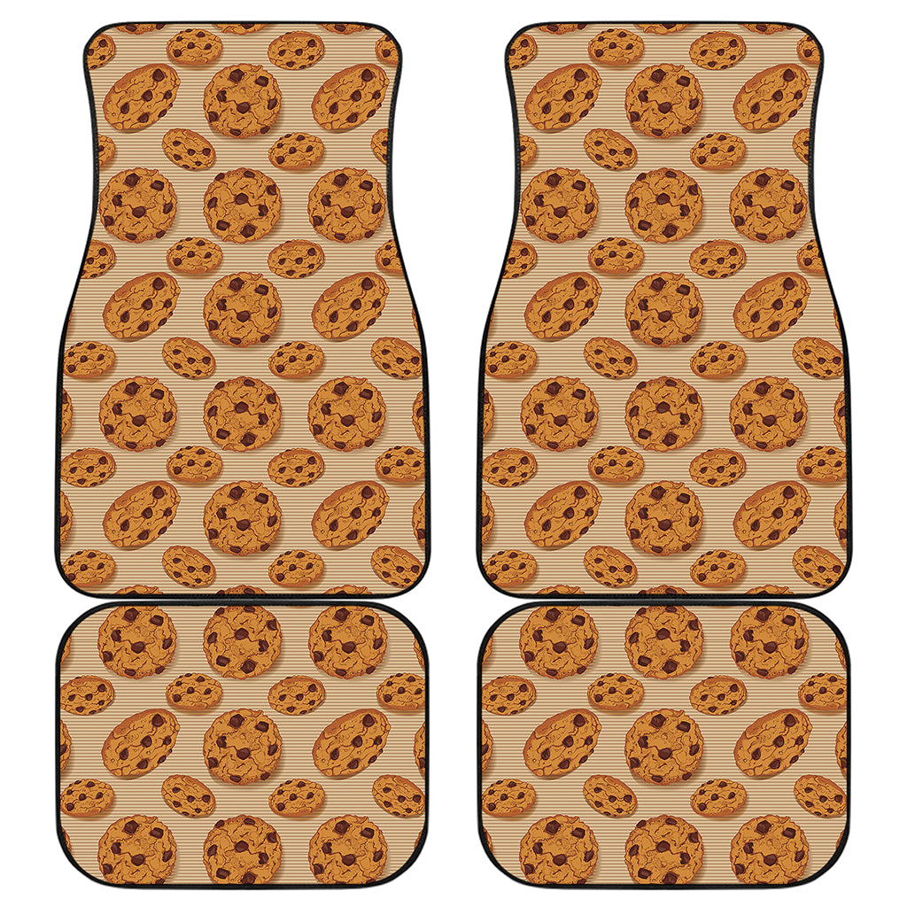 Chocolate Chip Cookie Pattern Print Front and Back Car Floor Mats