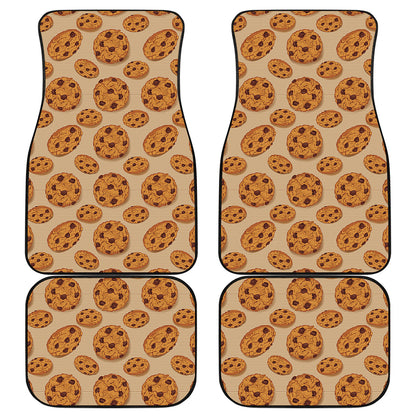 Chocolate Chip Cookie Pattern Print Front and Back Car Floor Mats