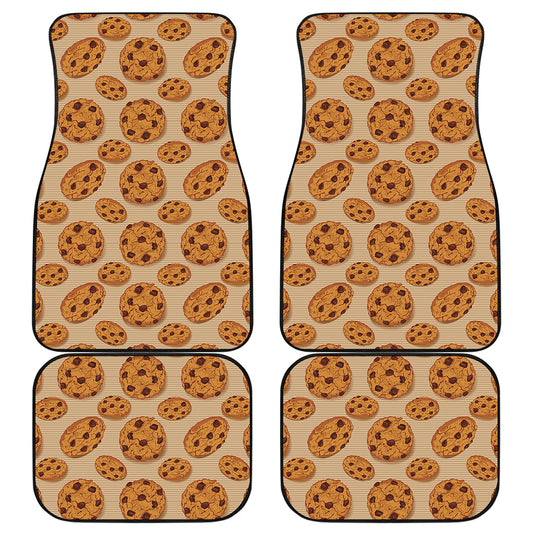 Chocolate Chip Cookie Pattern Print Front and Back Car Floor Mats