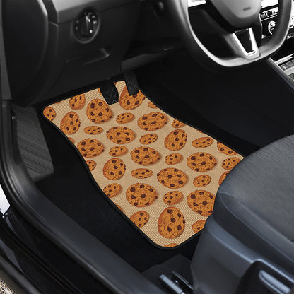 Chocolate Chip Cookie Pattern Print Front and Back Car Floor Mats