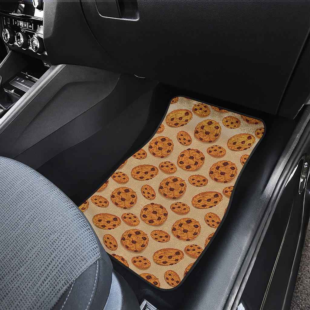 Chocolate Chip Cookie Pattern Print Front and Back Car Floor Mats