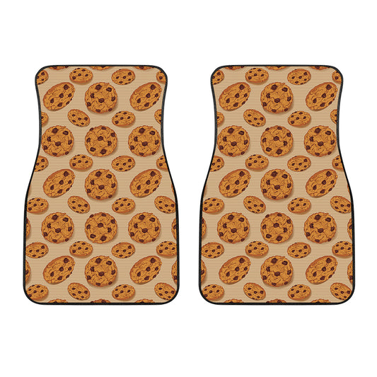 Chocolate Chip Cookie Pattern Print Front Car Floor Mats