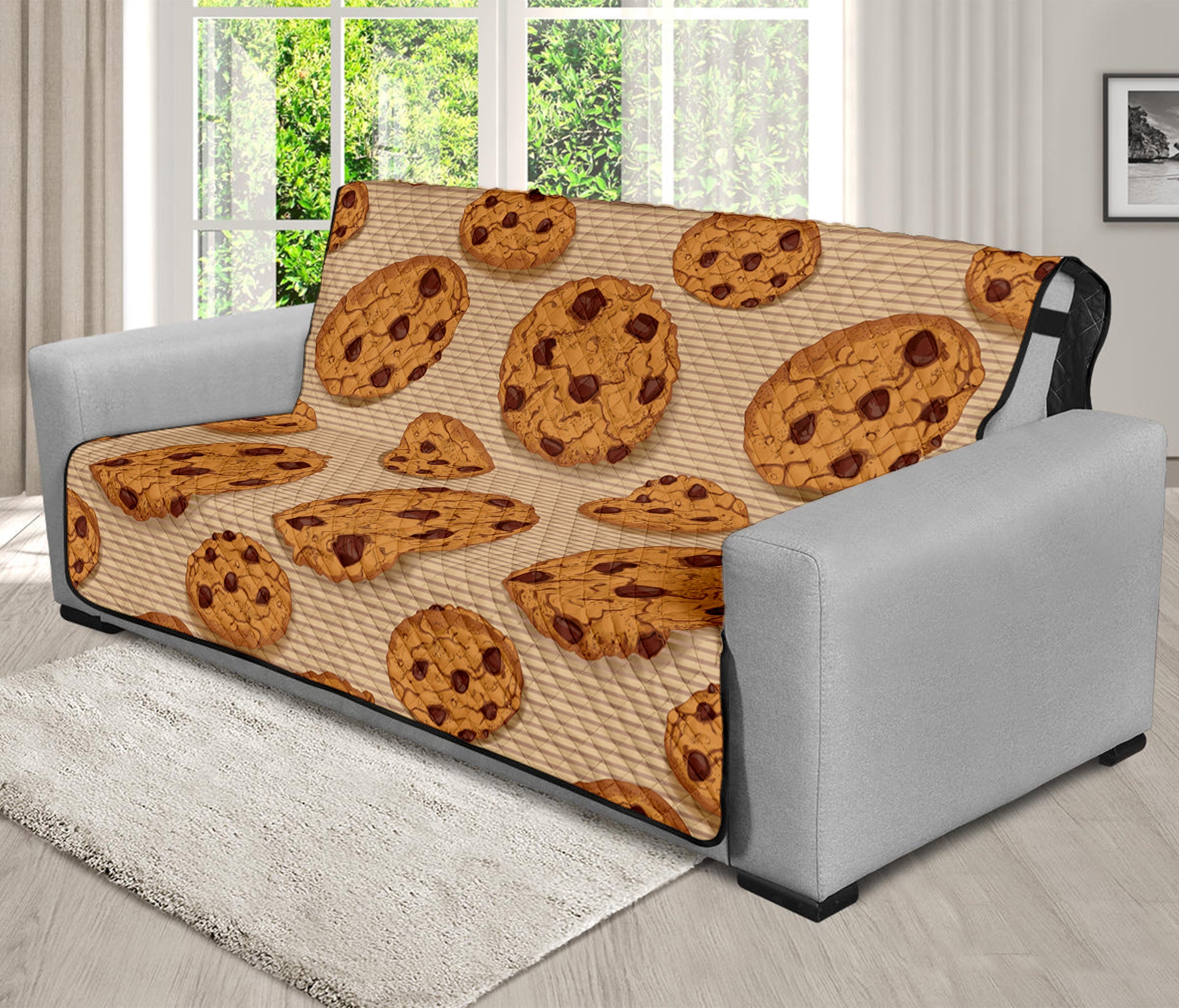 Chocolate Chip Cookie Pattern Print Futon Protector