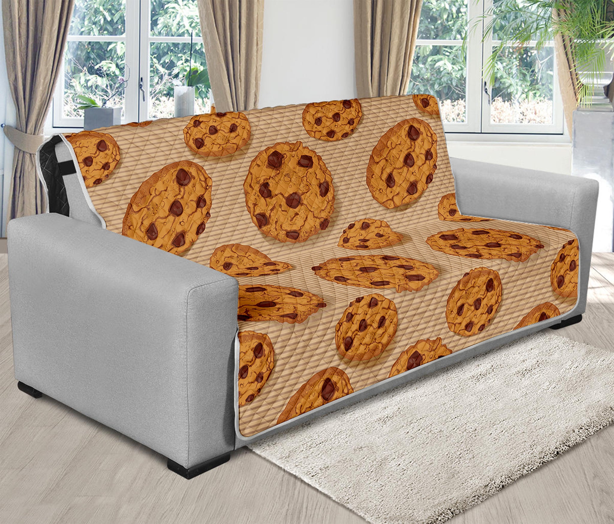 Chocolate Chip Cookie Pattern Print Futon Protector