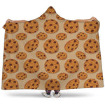 Chocolate Chip Cookie Pattern Print Hooded Blanket