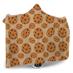 Chocolate Chip Cookie Pattern Print Hooded Blanket