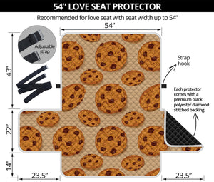 Chocolate Chip Cookie Pattern Print Loveseat Protector