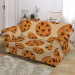 Chocolate Chip Cookie Pattern Print Loveseat Slipcover