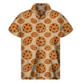 Chocolate Chip Cookie Pattern Print Men's Short Sleeve Shirt
