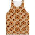 Chocolate Chip Cookie Pattern Print Men's Tank Top