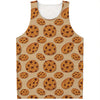 Chocolate Chip Cookie Pattern Print Men's Tank Top