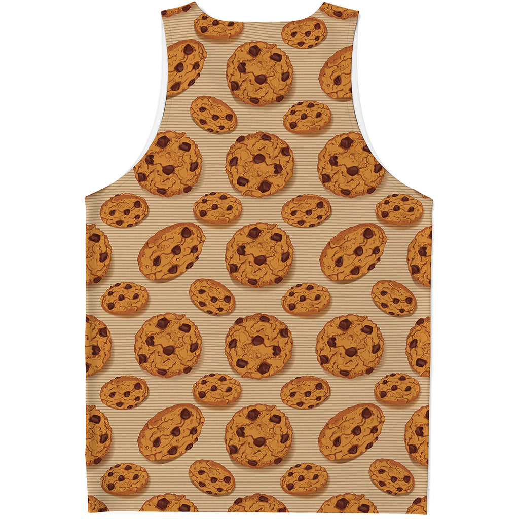 Chocolate Chip Cookie Pattern Print Men's Tank Top