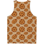 Chocolate Chip Cookie Pattern Print Men's Tank Top