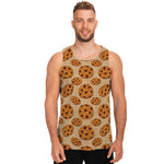 Chocolate Chip Cookie Pattern Print Men's Tank Top