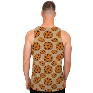 Chocolate Chip Cookie Pattern Print Men's Tank Top