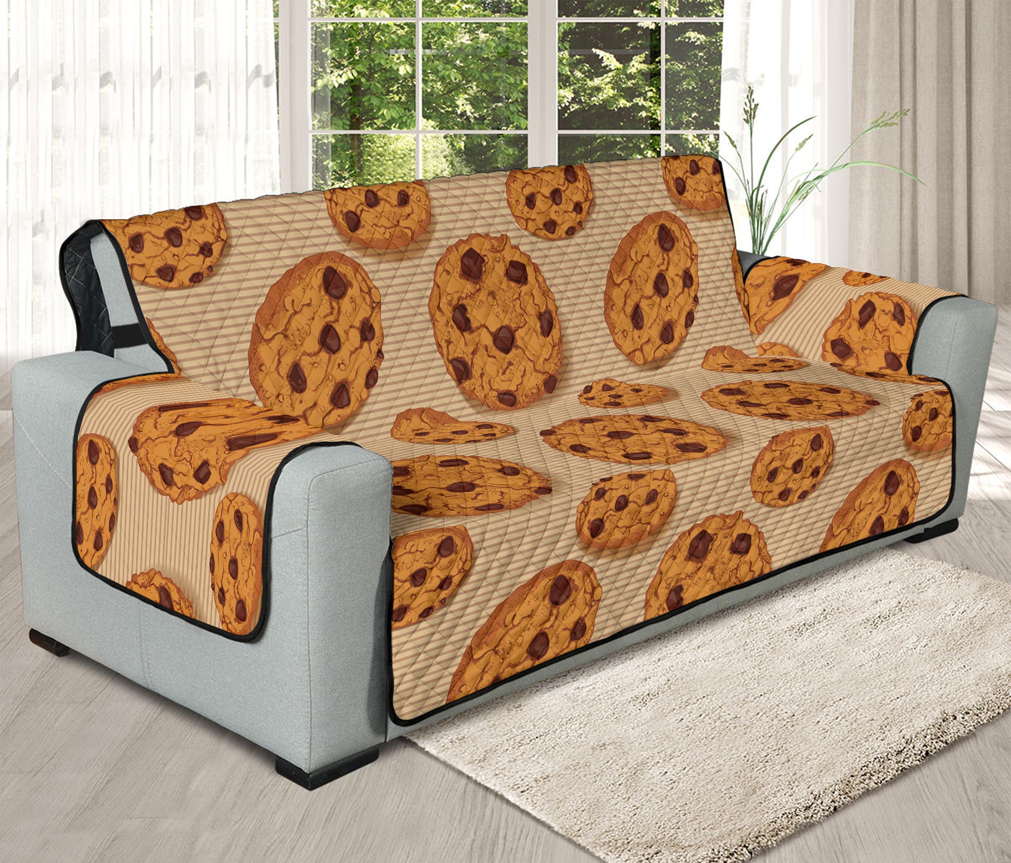 Chocolate Chip Cookie Pattern Print Oversized Sofa Protector