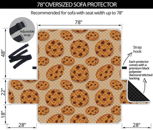 Chocolate Chip Cookie Pattern Print Oversized Sofa Protector