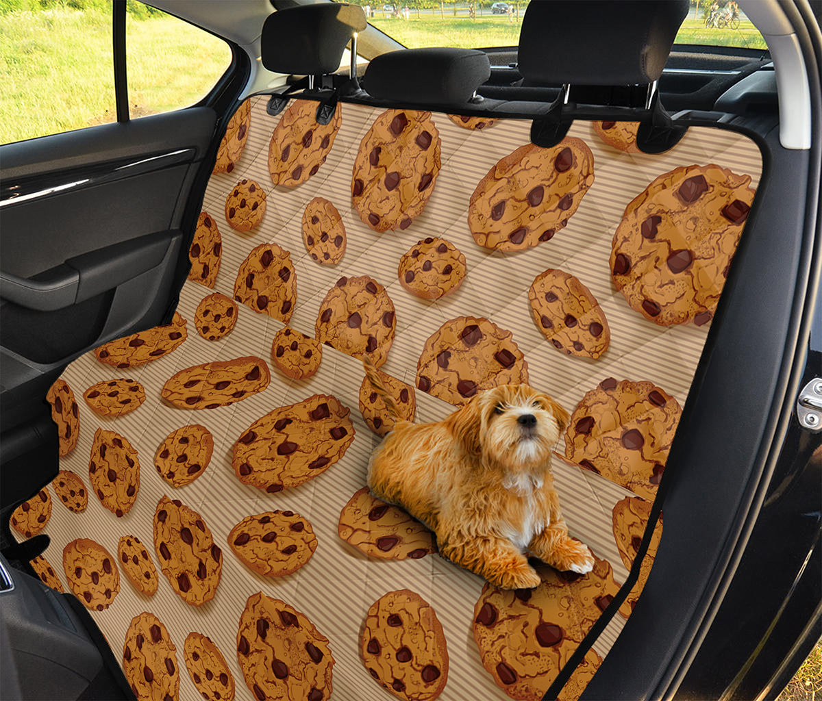 Chocolate Chip Cookie Pattern Print Pet Car Back Seat Cover