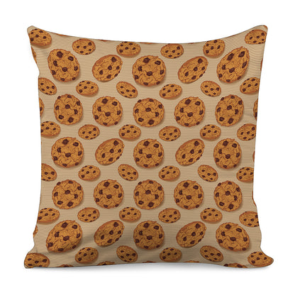 Chocolate Chip Cookie Pattern Print Pillow Cover