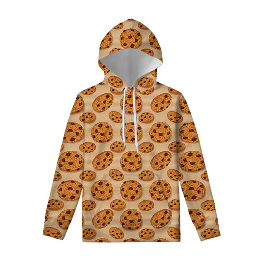 Chocolate Chip Cookie Pattern Print Pullover Hoodie