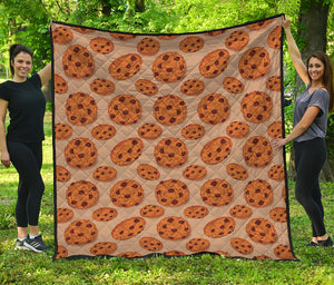 Chocolate Chip Cookie Pattern Print Quilt