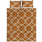 Chocolate Chip Cookie Pattern Print Quilt Bed Set