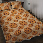 Chocolate Chip Cookie Pattern Print Quilt Bed Set