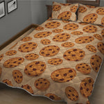 Chocolate Chip Cookie Pattern Print Quilt Bed Set