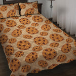 Chocolate Chip Cookie Pattern Print Quilt Bed Set