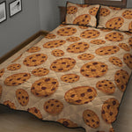 Chocolate Chip Cookie Pattern Print Quilt Bed Set