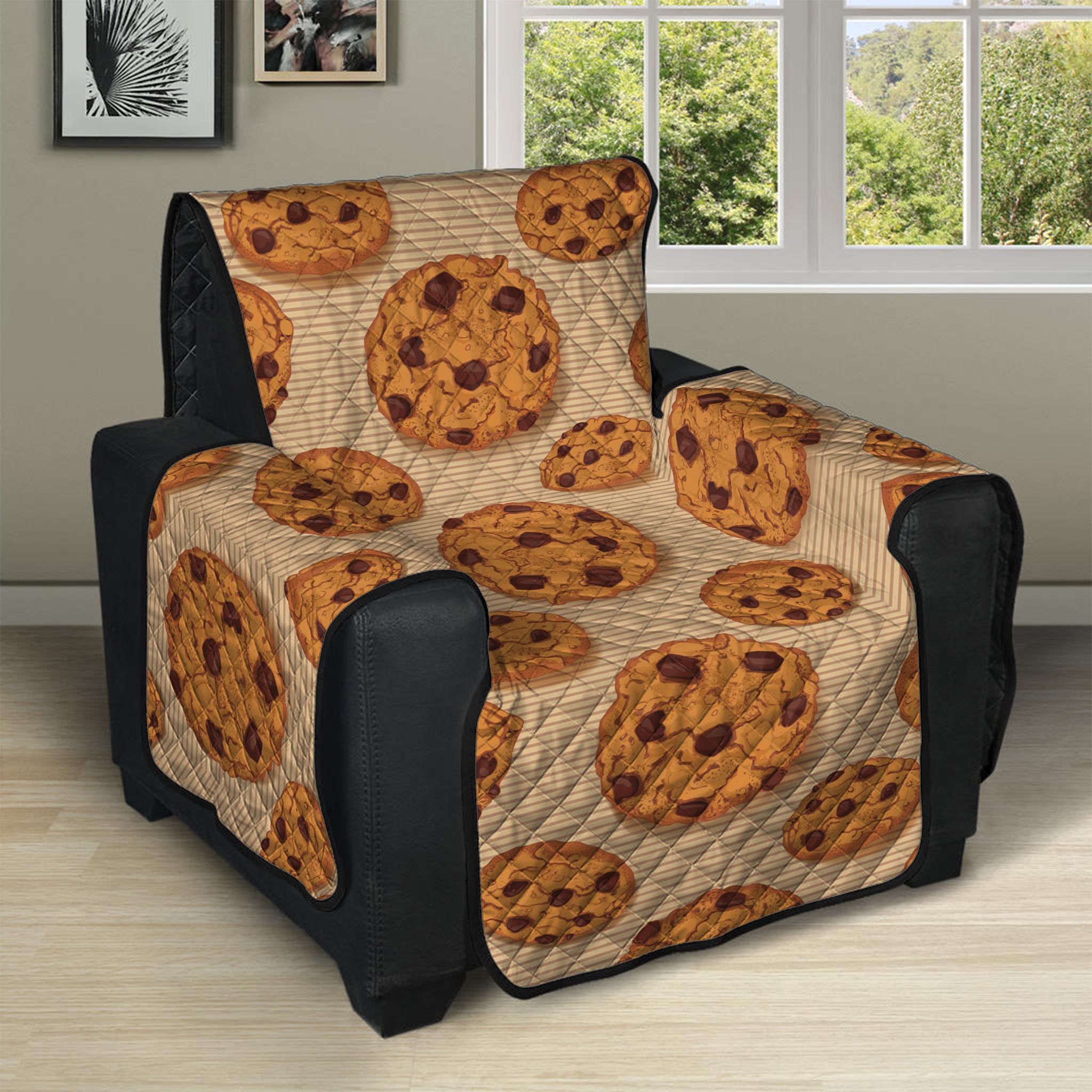 Chocolate Chip Cookie Pattern Print Recliner Protector