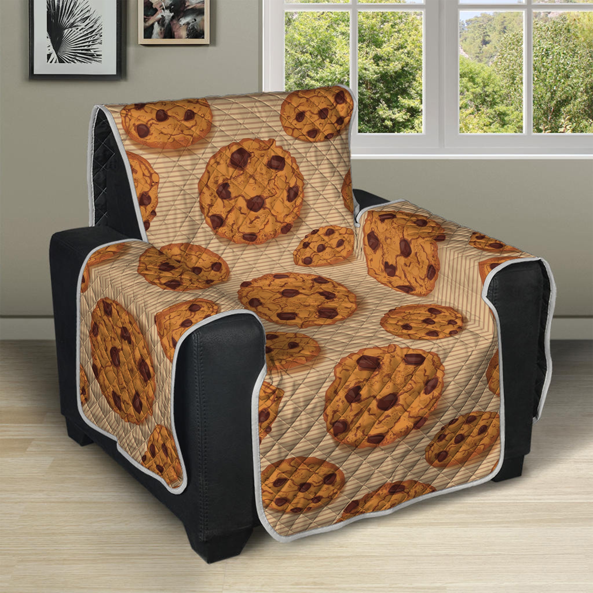 Chocolate Chip Cookie Pattern Print Recliner Protector