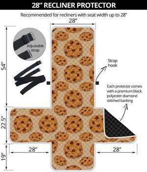 Chocolate Chip Cookie Pattern Print Recliner Protector