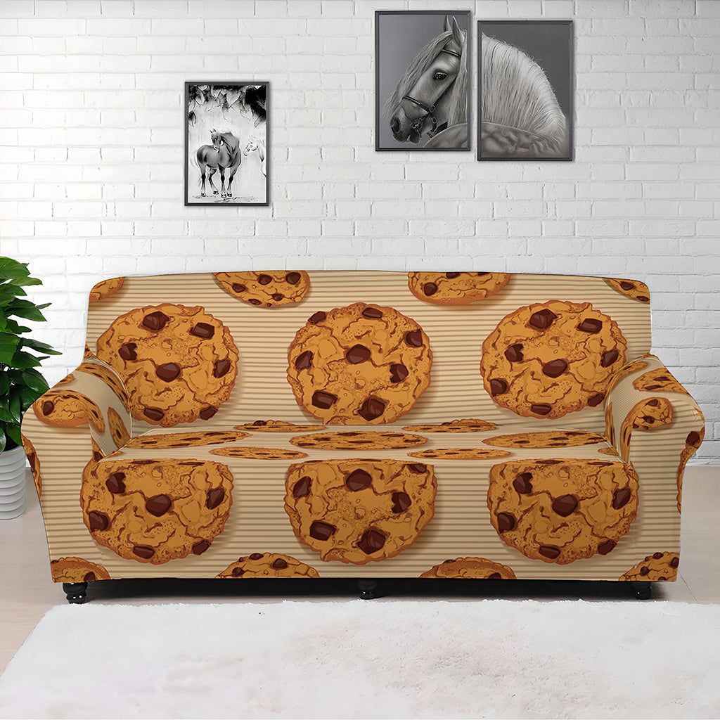 Chocolate Chip Cookie Pattern Print Sofa Cover