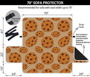 Chocolate Chip Cookie Pattern Print Sofa Protector