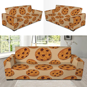 Chocolate Chip Cookie Pattern Print Sofa Slipcover