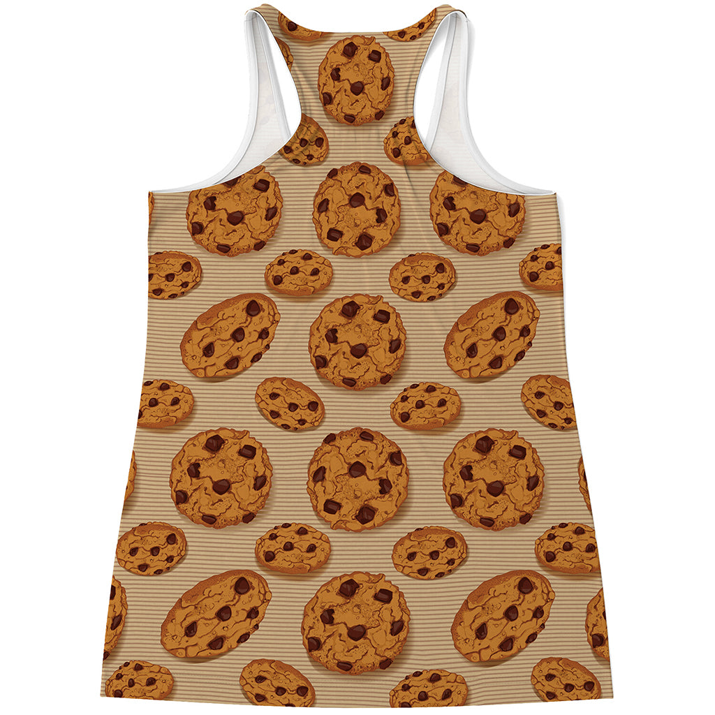 Chocolate Chip Cookie Pattern Print Women's Racerback Tank Top