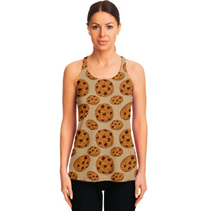 Chocolate Chip Cookie Pattern Print Women's Racerback Tank Top