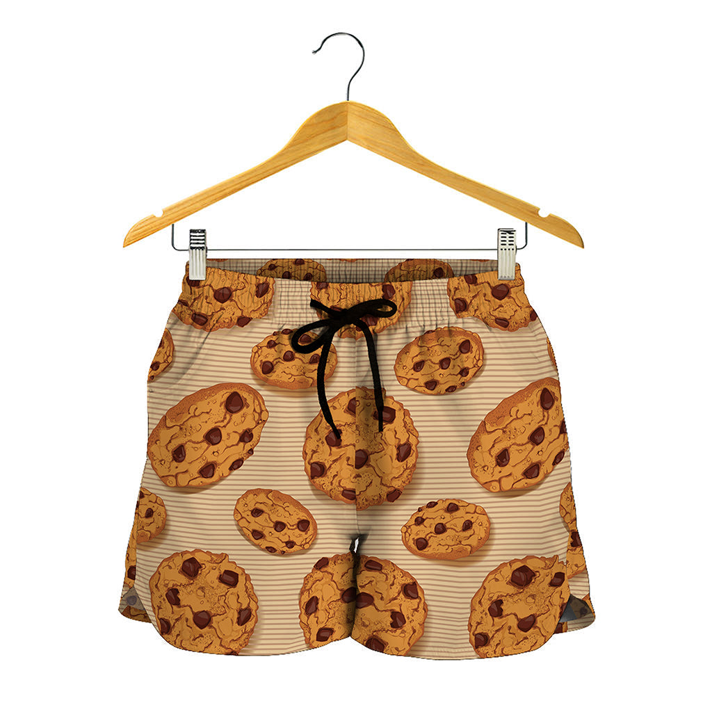 Chocolate Chip Cookie Pattern Print Women's Shorts