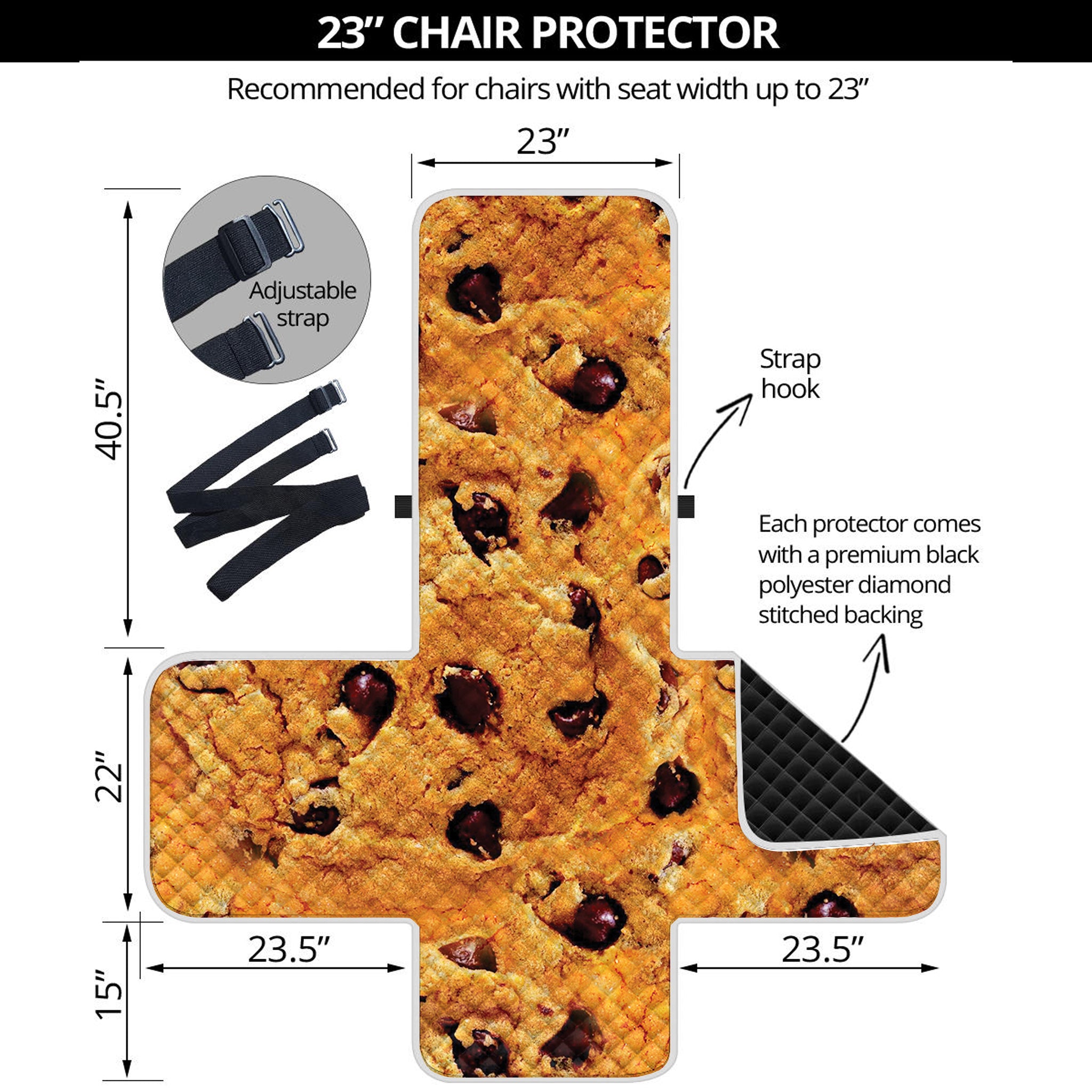 Chocolate Chip Cookie Print Armchair Protector