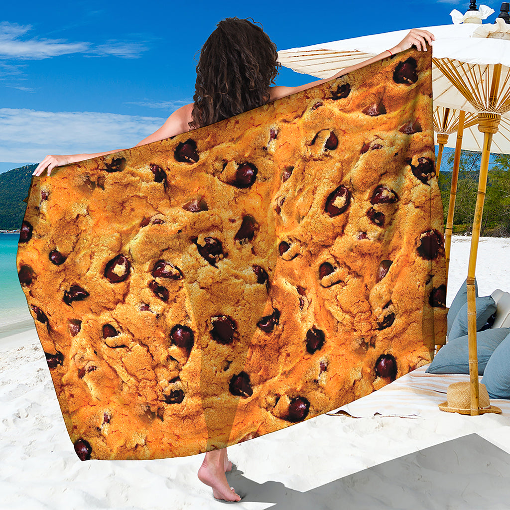 Chocolate Chip Cookie Print Beach Sarong Wrap