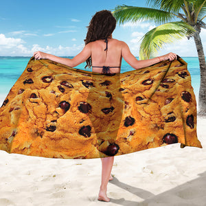 Chocolate Chip Cookie Print Beach Sarong Wrap