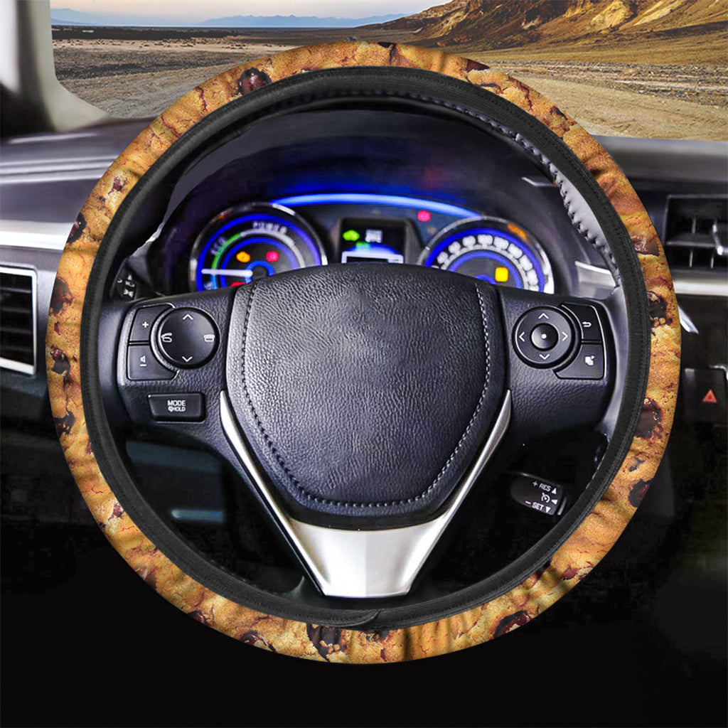 Chocolate Chip Cookie Print Car Steering Wheel Cover