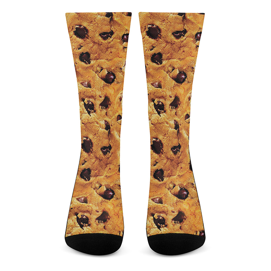 Chocolate Chip Cookie Print Crew Socks